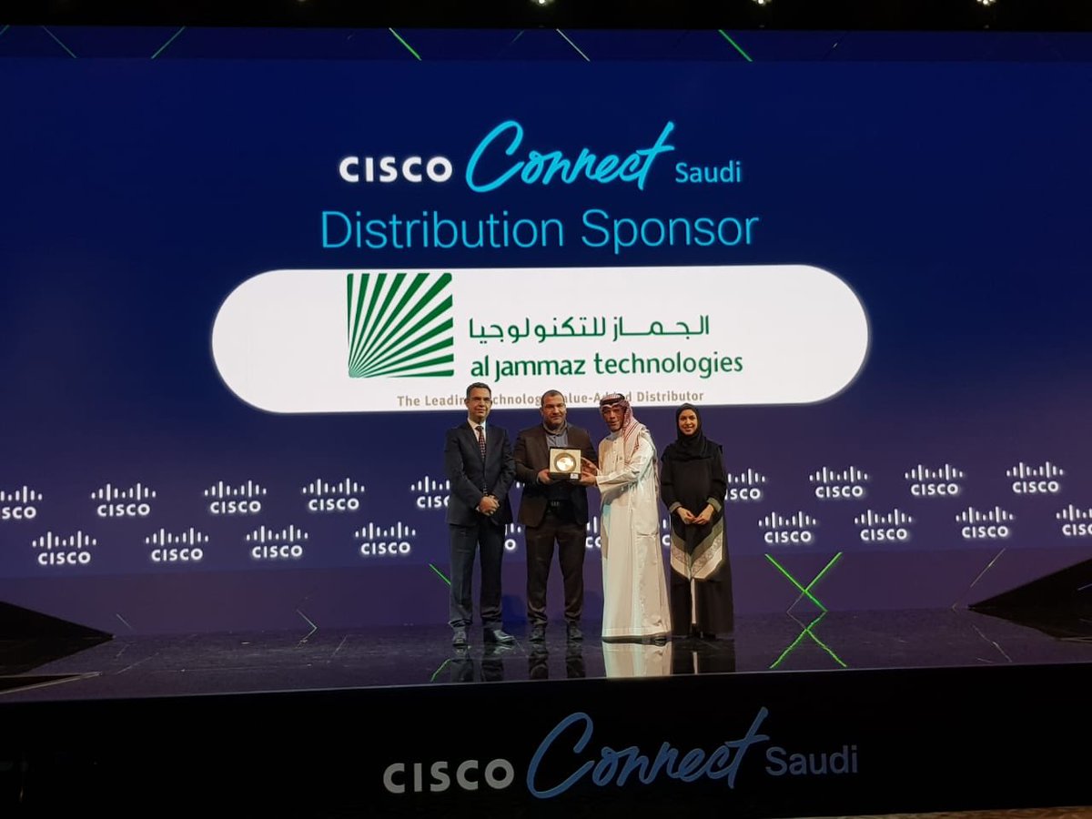 AlJammazVAD's tweet photo. Second day at #CiscoConnectSaudi 2020, we look forward to meet all our partners  and connect with peers to share the latest #Cisco Small Busniess and #cloud solutions, visit #AlJammaz Technologies Stand, The leading Value Added Technology Distributor in the GCC https://t.co/68e1yYnmJO
