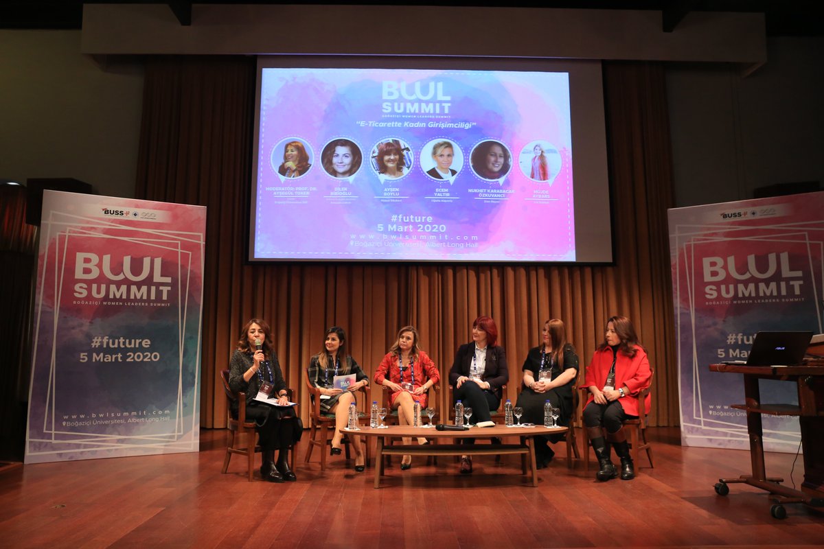 busspluss's tweet photo. Moderatörlüğünü Prof. Dr. Ayşegül Toker'in yaptığı " E-Ticarette Kadın Girişimciliği " panelinde; Dilek Bibioğlu, Ayşen Boylu, Ecem Yaltır, Nukhet Karabacak Özkuvancı ve Müjde Aybars 3.sünü düzenlediğimiz Boğaziçi Women Leaders Summit'te bizlerle!

#bwlsummit20 #bussplus #future https://t.co/bctGfzRg8x