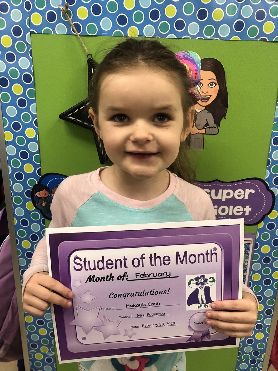 MrsPodgurski's tweet photo. Congratulations to our February Student of the Month! https://t.co/FUMPkRxeQn