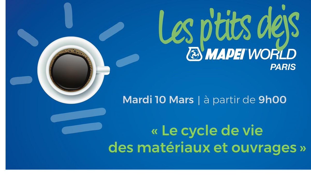 Je co-animerai  le  Petit dej  sur "Le cycle de vie des matériaux et des ouvrages" avec Adélaïde Ferraille, Chercheur à l’École des Ponts ParisTech et Amélie Vaz, Institut National de l'Économie Circulaire (INEC). #http//bit.ly/mapeiword
