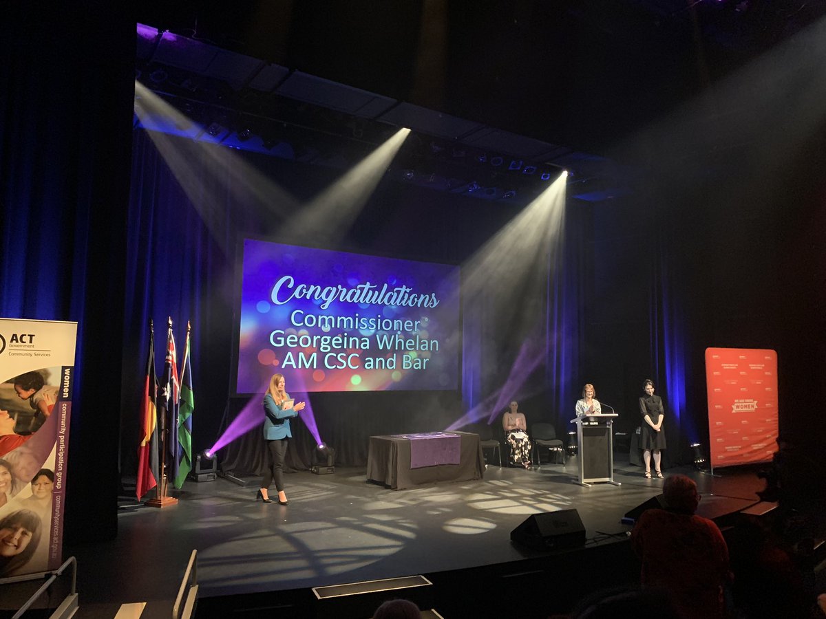 suzanneAICD's tweet photo. Standing ovation for Commissioner Whelan #ACTWomensAwards special commendation #IWD2020 https://t.co/NstXv5KXG6