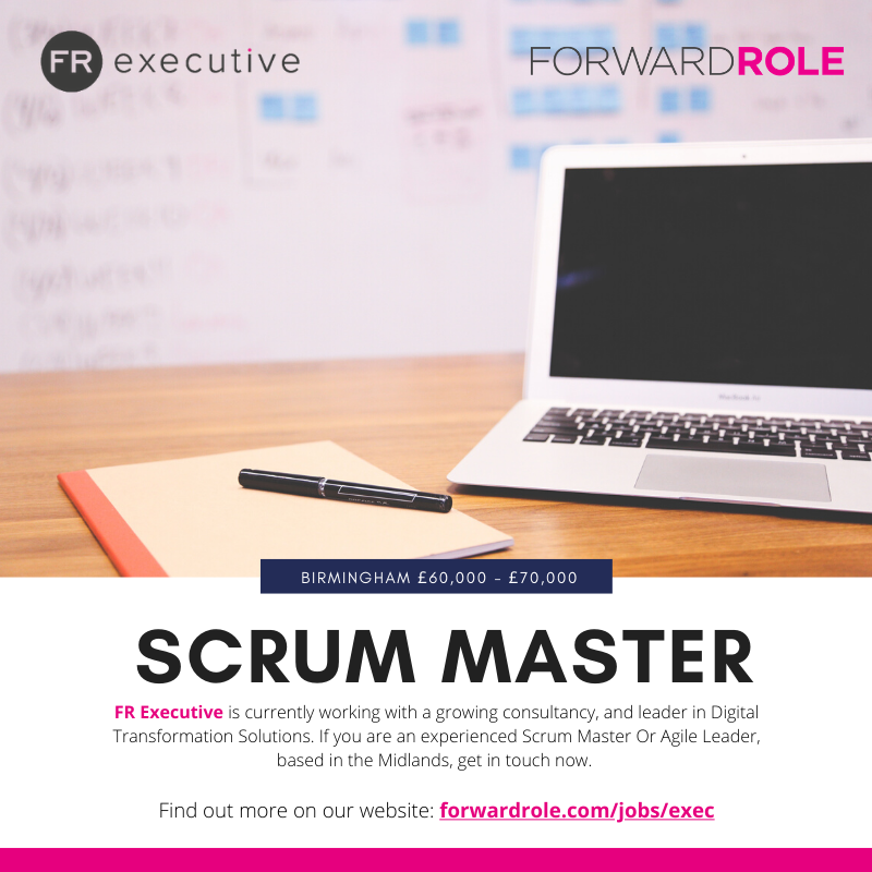 ForwardRole_Ric's tweet photo. FR Exec is working with a leading UK-wide digital transformation consultancy. Due to increased growth, we're redirecting our scrum master search to Birmingham specifically. Find out more here - https://t.co/dxLlIhhdn4 https://t.co/xWPxuqyj8t