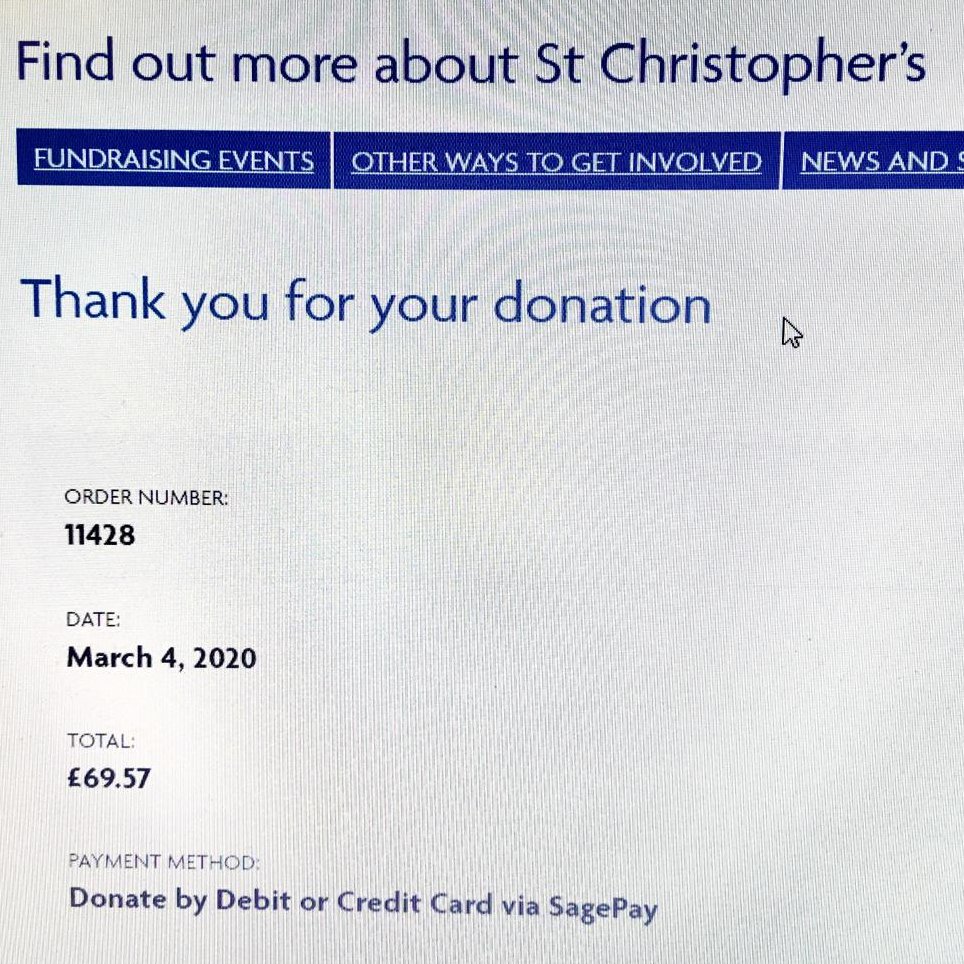 FUNDRAISING KLAXON! We've just made our latest donation to @stchrishospice from sales of How Graffiti Saved My Dad's Life and Things My Dad Saw in memory of @gagibbens. This brings our running total up to £2,556.27. Huge thanks to you all for your support! #bemoregordon
