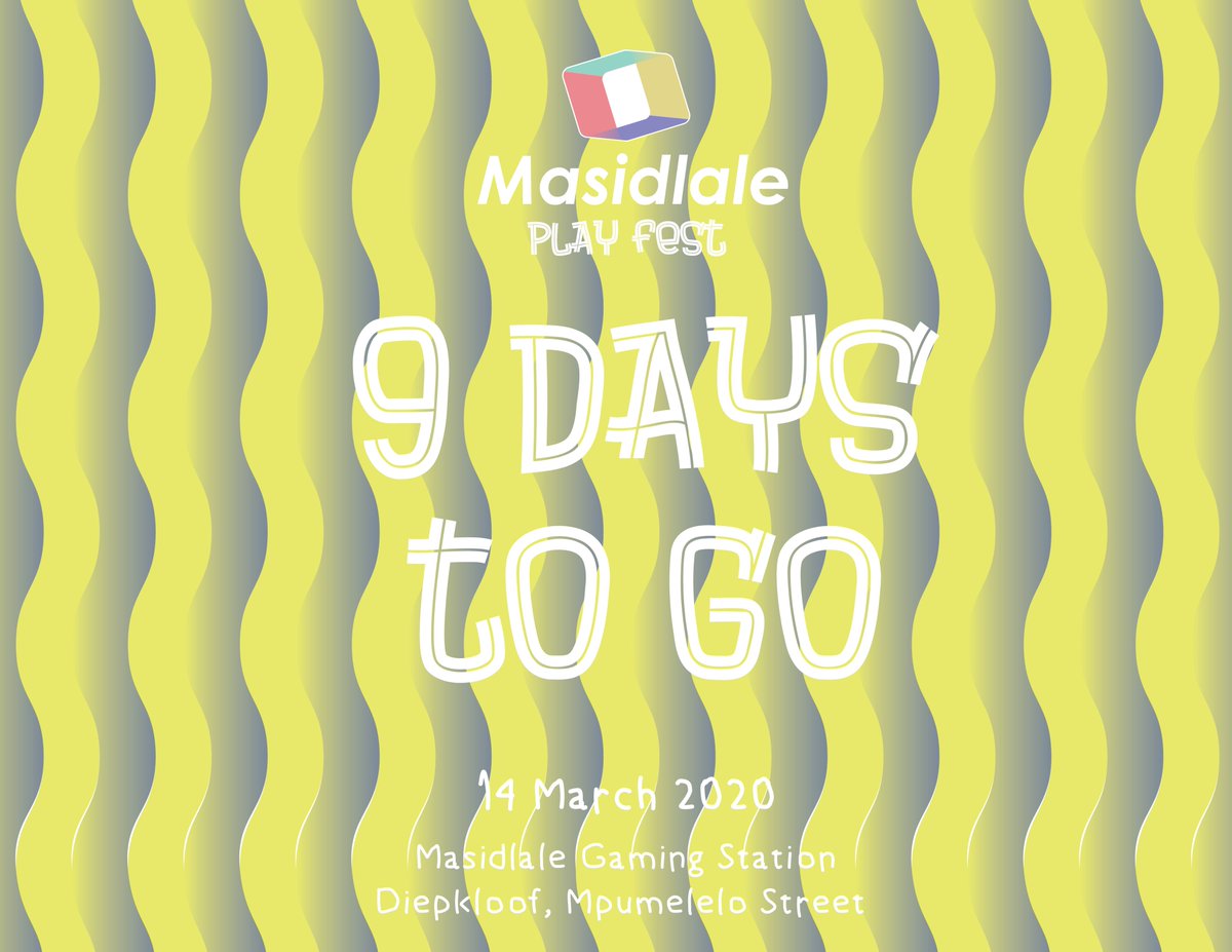masidlale's tweet photo. 9 DAYS TO GO.

Masidlale PlayFest. Bringing the best in local Street and Video Gaming. 

14 March 2020

See you soon. 🎲🎮🏓

HOME OF LOCAL GAMING. https://t.co/CNUcb3swGZ
