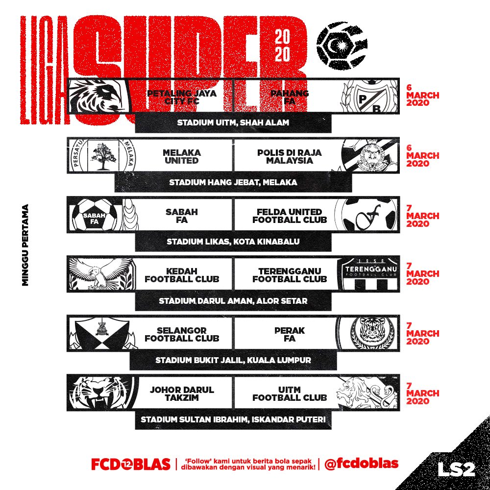 fcdoblas's tweet photo. Predictions for Liga Super 2020 week 2?
RT with your predictions!
#fcdoblas #ligasuper2020 https://t.co/kY3ahnQ5iL