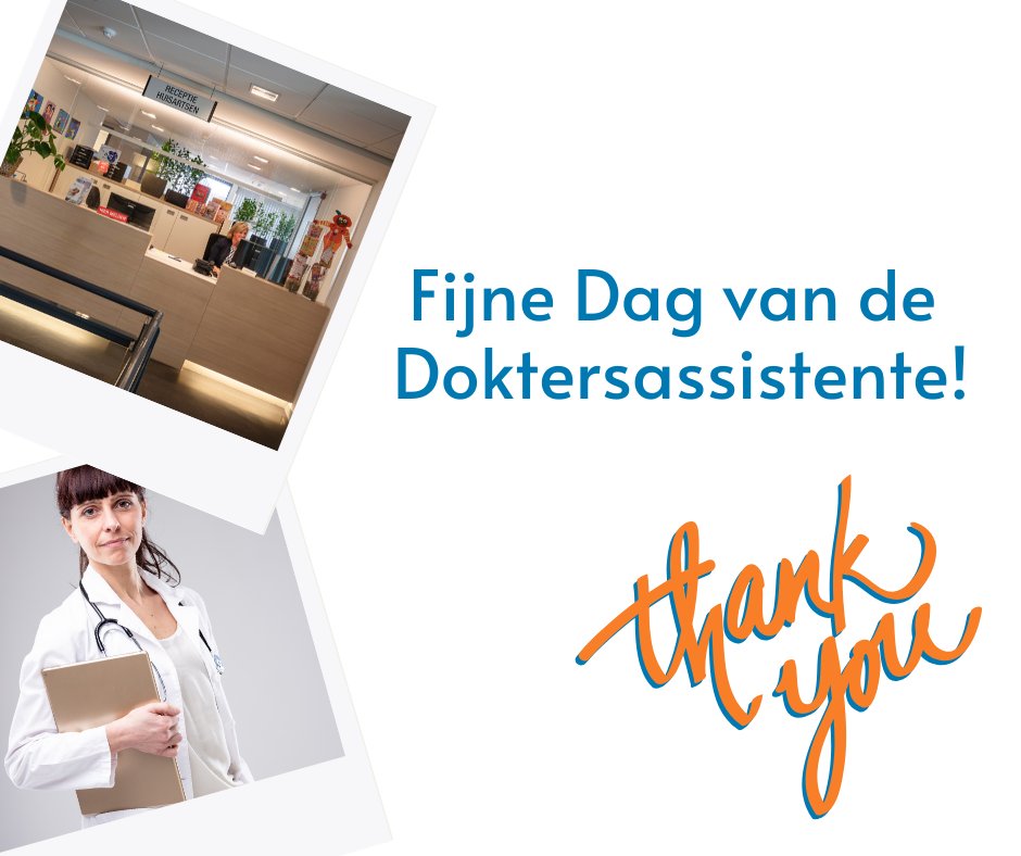 De doktersassistente is heel erg belangrijk in de huisartsenpraktijk. We weten inmiddels allemaal wel dat ze ontzettend veel doet. Vandaag staan we hier tijdens de Dag van de Doktersassistente even extra bij stil. Dank!!