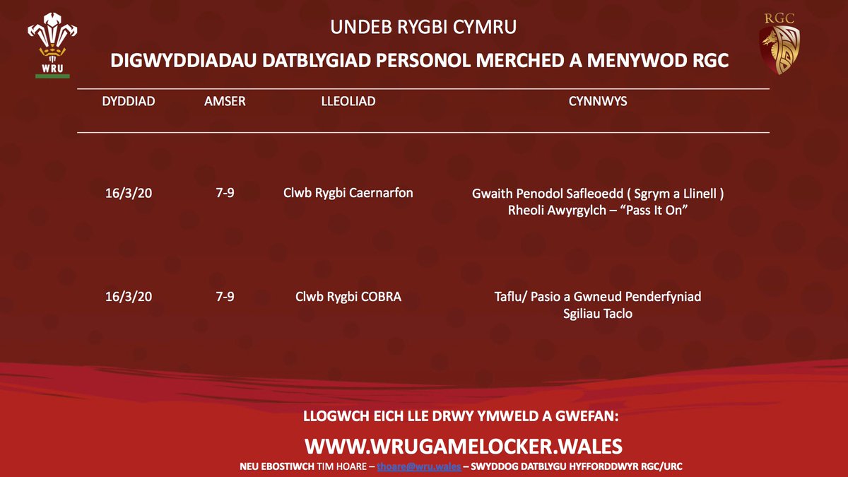 Tim Hoare (@thoarecoached) on Twitter photo Date now in place for re-scheduled CPD for coaches of Women's and Girls rugby <a href="/rygbicaernarfon/">ClwbRygbiCaernarfon</a> <a href="/rygbicfongenod/">Rygbi Merched Caernarfon</a> <a href="/COBRA_RFC/">C.O.B.R.A RFC</a> <a href="/LadiesCobra/">COBRA Ladies</a> great opportunity, register as per poster Date now in place for re-scheduled CPD for coaches of Women's and Girls rugby <a href="/rygbicaernarfon/">ClwbRygbiCaernarfon</a> <a href="/rygbicfongenod/">Rygbi Merched Caernarfon</a> <a href="/COBRA_RFC/">C.O.B.R.A RFC</a> <a href="/LadiesCobra/">COBRA Ladies</a> great opportunity, register as per poster