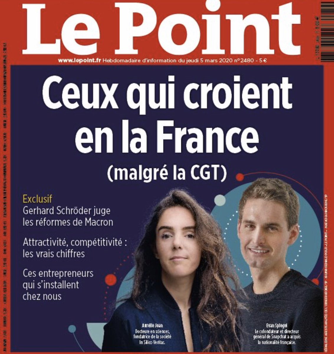 Aurelie_JEAN's tweet photo. Bim ! 🤩 Merci @LePoint de voir le verre à moitié plein 😉 Merci à @guillaumgrallet et @sebastienlefol pour vos questions toujours aussi pertinentes 😏😎💪👍 #France 🇫🇷 #DeLAutreCoteDeLaMachine @EdLObservatoire https://t.co/4gYfFQjR6x