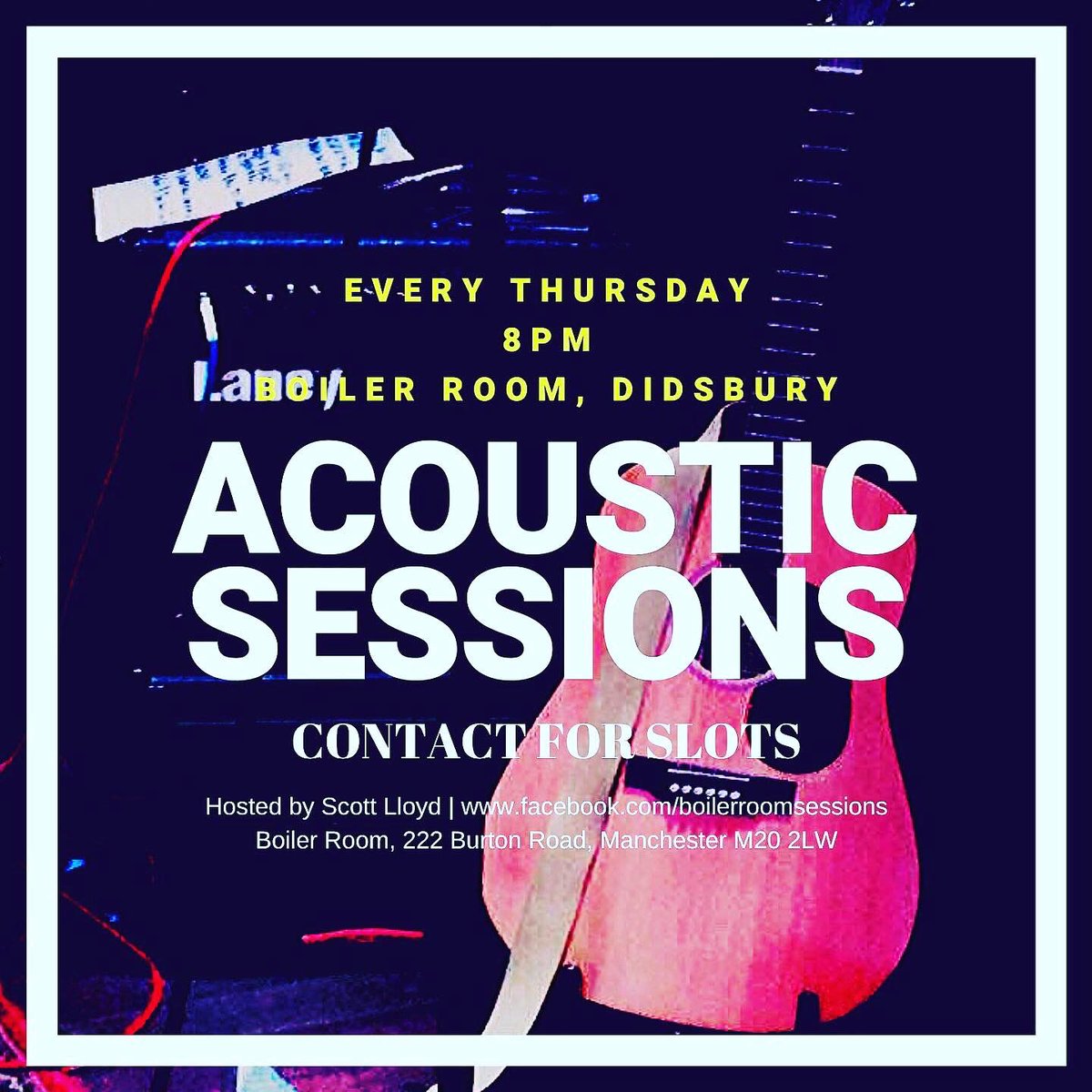 Tonight at the Boiler Room Sessions...!🎸

Featuring 🎙
Lee O’Shaughnessy
Martin Coyne
Paul Cowburn
Joseph Venables 
In The Pocket
Scott Lloyd

Live music from 8pm - make sure you arrive early to get a good spot! 👌🏻
See you later🎵