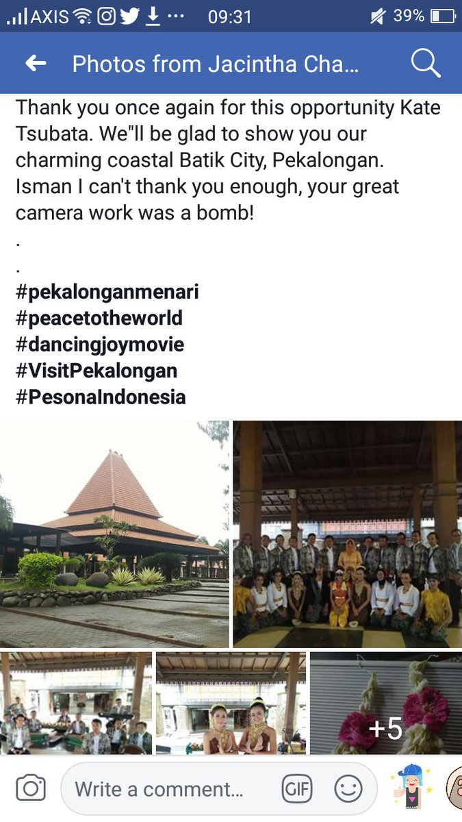 jacintha_box's tweet photo. @indrastt @ganjarpranowo Taraaa... ini dia #PekalonganMenari mewakili Indonesia utk berpartisipasi di film #DancingJoy besutan sutradara #KateTsubata. In collaboration with partner @ismanhabibillah. https://t.co/HNjCNIa2e6
