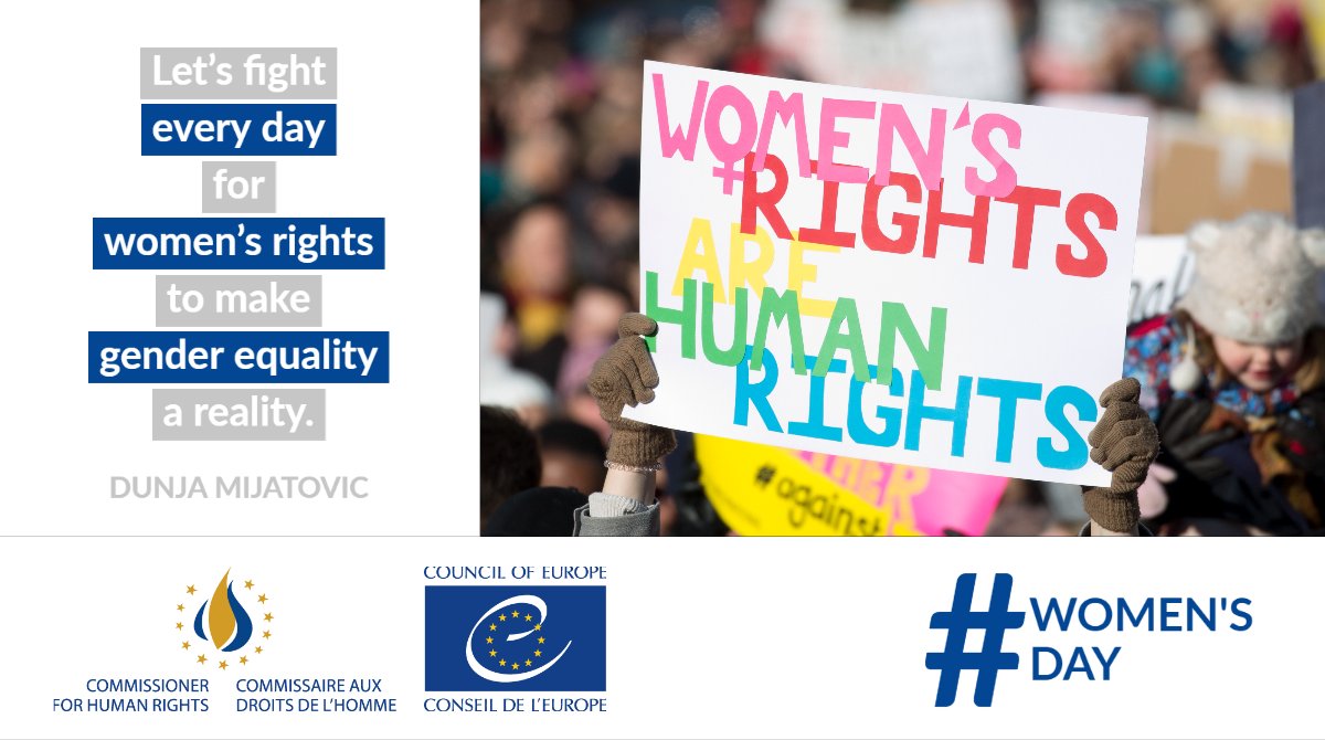 CommissionerHR's tweet photo. On #InternationalWomensDay and every day let us fight for women’s rights to make gender equality a reality.
Read my statement on #IWD2020 #WomensDay
👉https://t.co/vGD78mBNfT https://t.co/jr9CCN35bp