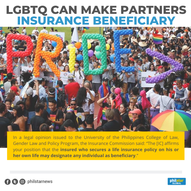 PhilstarNews's tweet photo. According to the Insurance Commission, members of the LGBTQ+ community may designate their partners as beneficiaries in their insurance plan. 

Read story here: https://t.co/sDKx5BGeqW https://t.co/T6ZZZAia2d