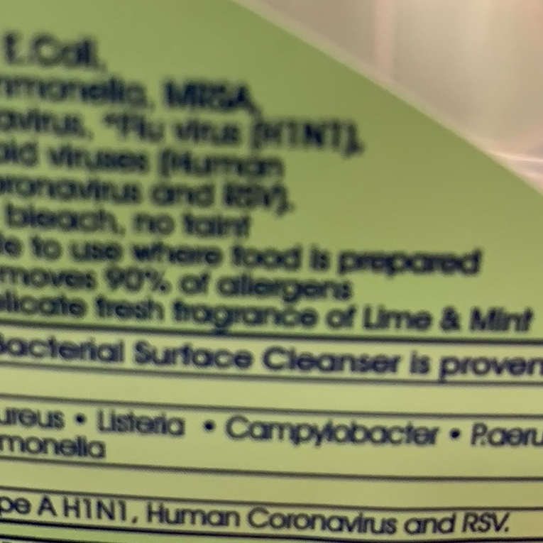 jwhrm's tweet photo. Dettol seemed to know about Coronavirus in 2019 given information on back of their surface cleaner. Interesting. https://t.co/7yTdhn0s7G