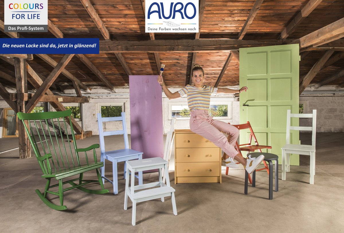 Die AURO COLOURS FOR LIFE-Lacke gibt es nun auch in GLÄNZEND. Die lösemittelfreien Lacke sind jetzt ebenso in 800 Farbtönen, wie auch als Weiß- und Klarlack erhältlich und besitzen die besten Eigenschaften! Findet euren Lieblingston in der Farbauswahl. bit.ly/32TPWOZ
