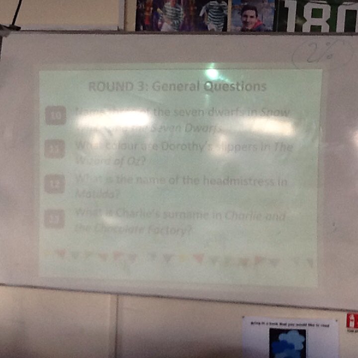eunansliteracy's tweet photo. World Book Day celebrations well underway this morning with the quiz for all classes.  @SaintEunans @WorldBookDayUK @DonegalETB @martinjgormley @DonegalLibrary https://t.co/CZzAUC0o7B