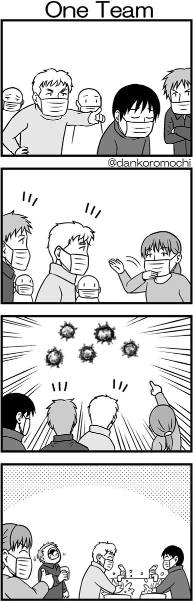 About COVID-19
Please tap the image.
4 panel comic
"One Team"
#COVID19 