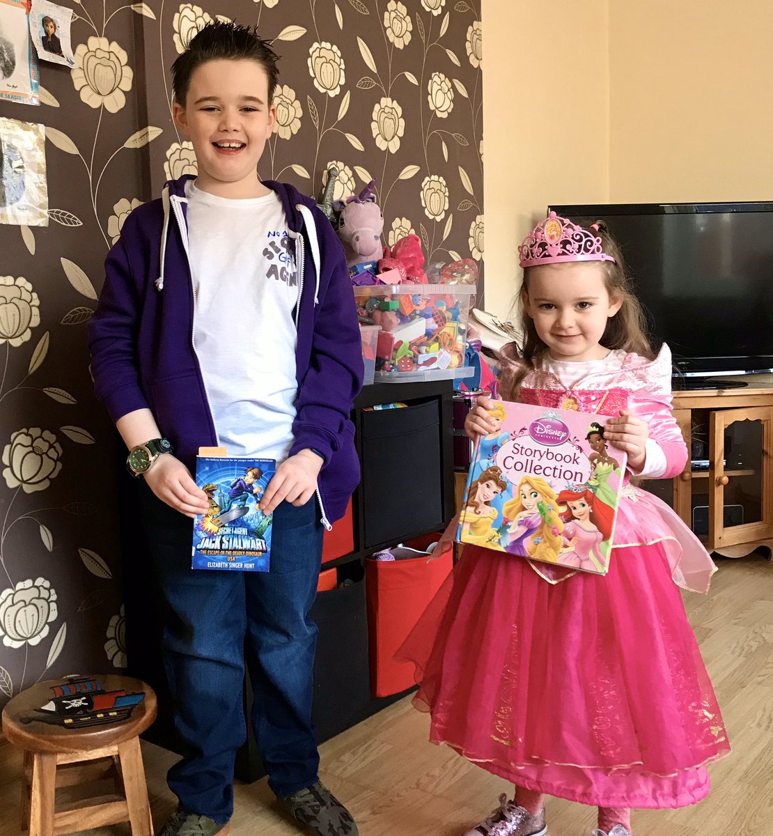 World Book Day! We have Jack At “Jack Stalwart” and Milly as “Princess Aurora” they love it xx #worldbookday2020 #WorldBookDay #thepowerofwords