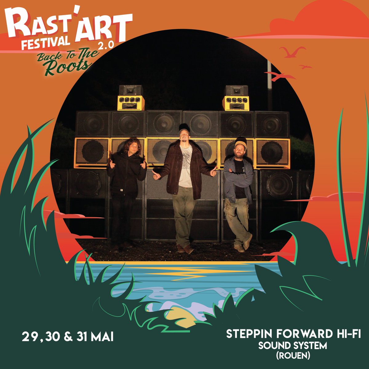 RastArtFestival's tweet photo. S'ajoute à notre programmation le sound system Steppin Forward Hi-Fi ! ☀️
Ils seront présents les trois jours du Festival avec leurs 8 scoops !

#festival #music #soundsystem #band #Sound #reggaemusic #dublive #caen #caenlamer #ouistreham #rouen #paris https://t.co/U3aZ8hCwnm