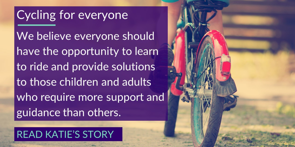 Katie Ball has a disorder which affected her ability to ride a bike, with the support of our #cycling division she is now successfully cycling. Read her story : bit.ly/2w48MH0 #Bikeability #RoadSafety