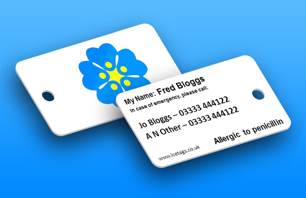 ICEtags's tweet photo. Looking after someone living with dementia and making sure they don’t wander is a challenge. #ICEtags created the Forget Me Not tag to help in this circumstance

https://t.co/XCsfnXXVzP https://t.co/AzMiai2LCC
