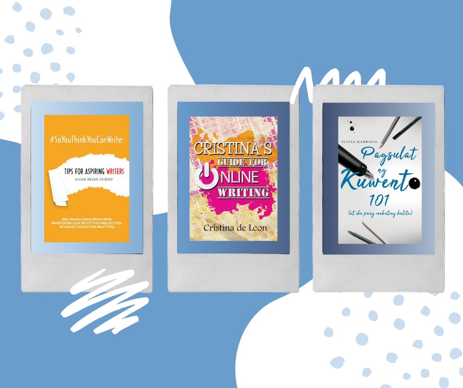 Officialpsicom's tweet photo. Keep going! Keep growing! Improve your writing skills and be inspired by these books.
1. #Soyouthinkyoucanwrite Tips for Aspiring Writers by Aivan Vivero
2. Cristina's Guide to Online Writing by Cristina de Leon
3. Pagsulat ng Kuwento 101 by  Eloisa Madrigal https://t.co/O6GT5sfvvt