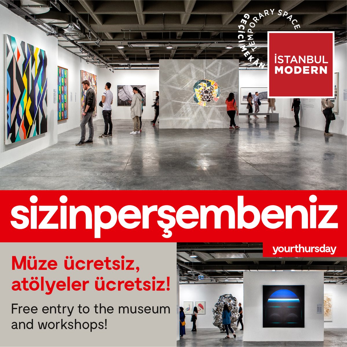 istanbulmodern_'s tweet photo. Bugün #SizinPerşembeniz! Müzemiz akşam 20.00'ye kadar açık ve ücretsiz. #sanatherkeseiyigelir #geçicimekân #temporaryspace https://t.co/6btrG24cR5