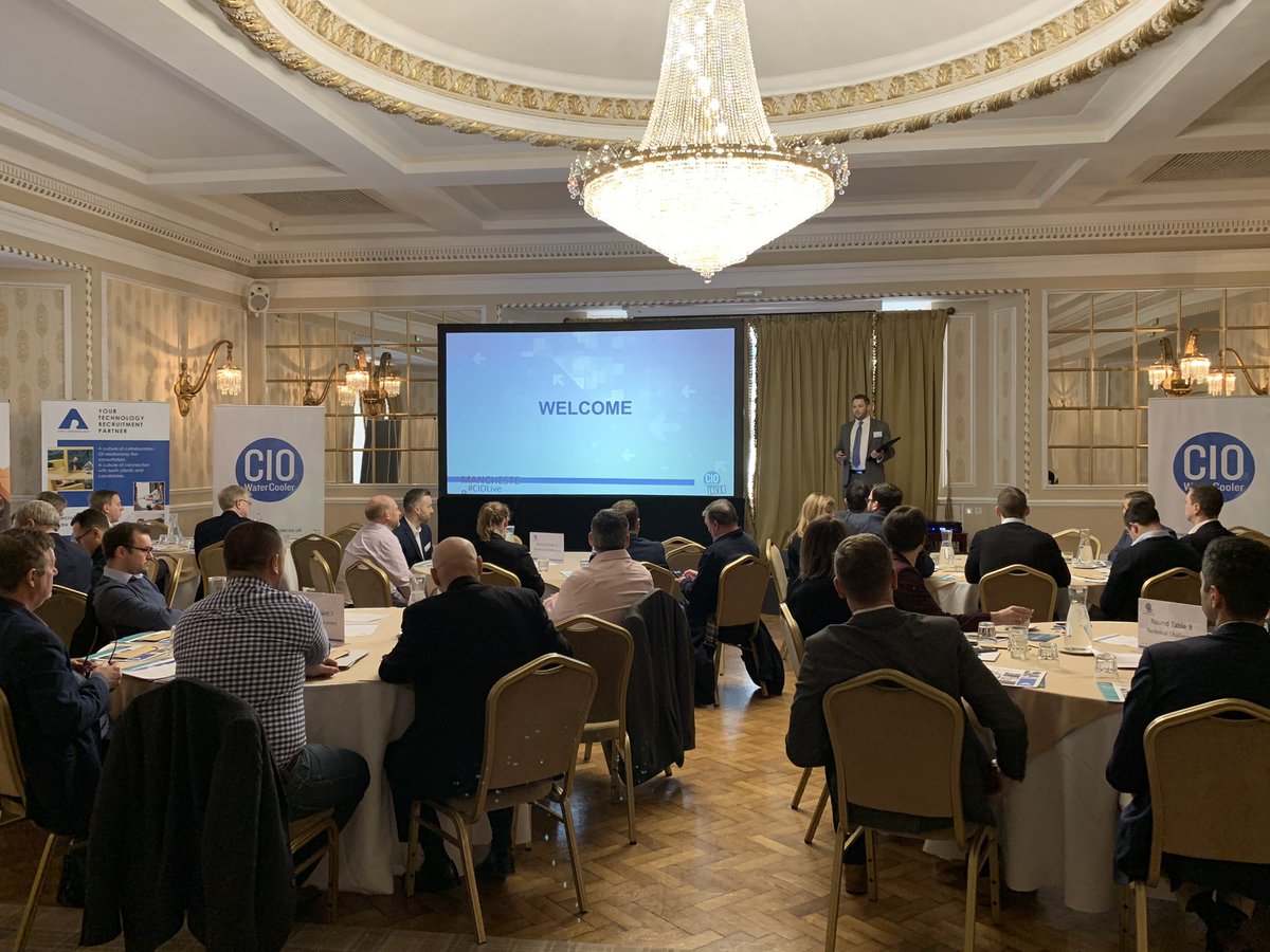 ljulioquinn's tweet photo. Welcome to all our guest at this years’ #CIOLive Manchester event @manchester_hall @CIOWaterCooler https://t.co/0NrT5T93je