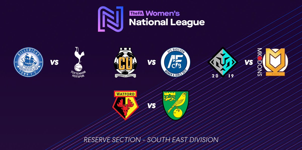 FA Women's National League (@fawnl) on Twitter photo #FAWNL Reserve South & South East Division fixtures on Sunday 8 March @afcw_ladies @gillsladiesfc <a href="/CAFCWomen/">Charlton Athletic Women</a> <a href="/cpfc_w/">Crystal Palace F.C. Women</a> @ChiCityLadiesFC @CrawleyWaspsLFC @Billericaylfc <a href="/SpursWomen/">Tottenham Hotspur Women</a> <a href="/CambridgeUtdWFC/">Cambridge United Women</a> @AFC_Basildon <a href="/LC_Lionesses/">London City Lionesses</a> <a href="/MKDonsFCWomen/">Milton Keynes Dons Women</a> @watfordfcladies <a href="/NorwichCityWFC/">Norwich City Women FC</a> #FAWNL Reserve South & South East Division fixtures on Sunday 8 March @afcw_ladies @gillsladiesfc <a href="/CAFCWomen/">Charlton Athletic Women</a> <a href="/cpfc_w/">Crystal Palace F.C. Women</a> @ChiCityLadiesFC @CrawleyWaspsLFC @Billericaylfc <a href="/SpursWomen/">Tottenham Hotspur Women</a> <a href="/CambridgeUtdWFC/">Cambridge United Women</a> @AFC_Basildon <a href="/LC_Lionesses/">London City Lionesses</a> <a href="/MKDonsFCWomen/">Milton Keynes Dons Women</a> @watfordfcladies <a href="/NorwichCityWFC/">Norwich City Women FC</a>