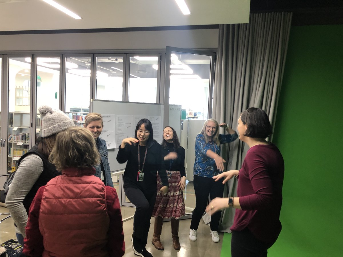 hblove03's tweet photo. Laughed lots today working with the #earlyyears Ts who were planning a green screen version of "Going on a Bear Hunt". It's just what this DLC needed. @kylie_munce @JuliaChurchECE @ChristalNicolai Marta Kocyk, Nikki Kim, @Miss_MelissaBee, Anne Kipa #sfs1912 #virtuallearning https://t.co/vSPZxPLoYI