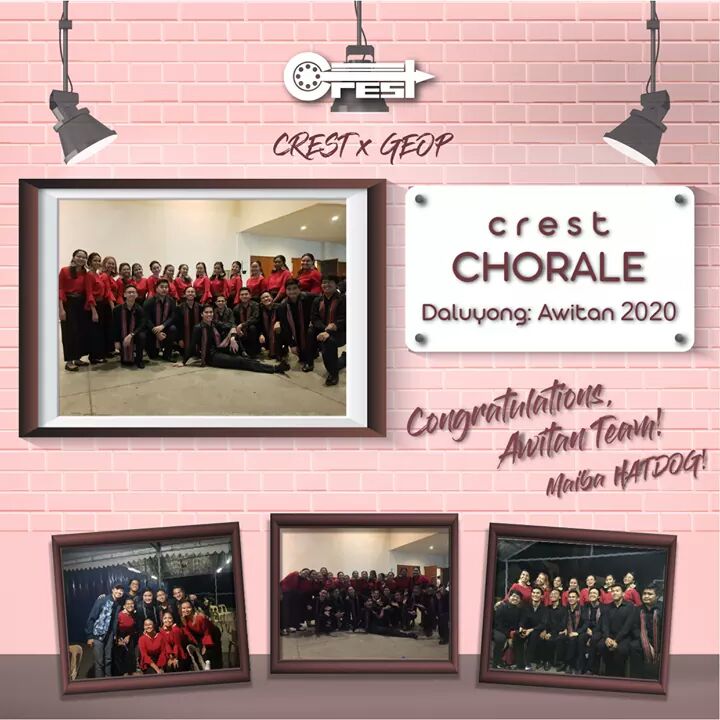 up_crest's tweet photo. Congratulations to UP CREST x GEOP Awitan Singers for their heartfelt rendition of "Upuan" by Gloc-9 and 'Kung 'Di Rin Lang Ikaw" by December Avenue during this year's Awitan. We are proud of you! #MaibaCREST #MaibaGEOP #MaibaHATDOG https://t.co/LkLdxN2QAl