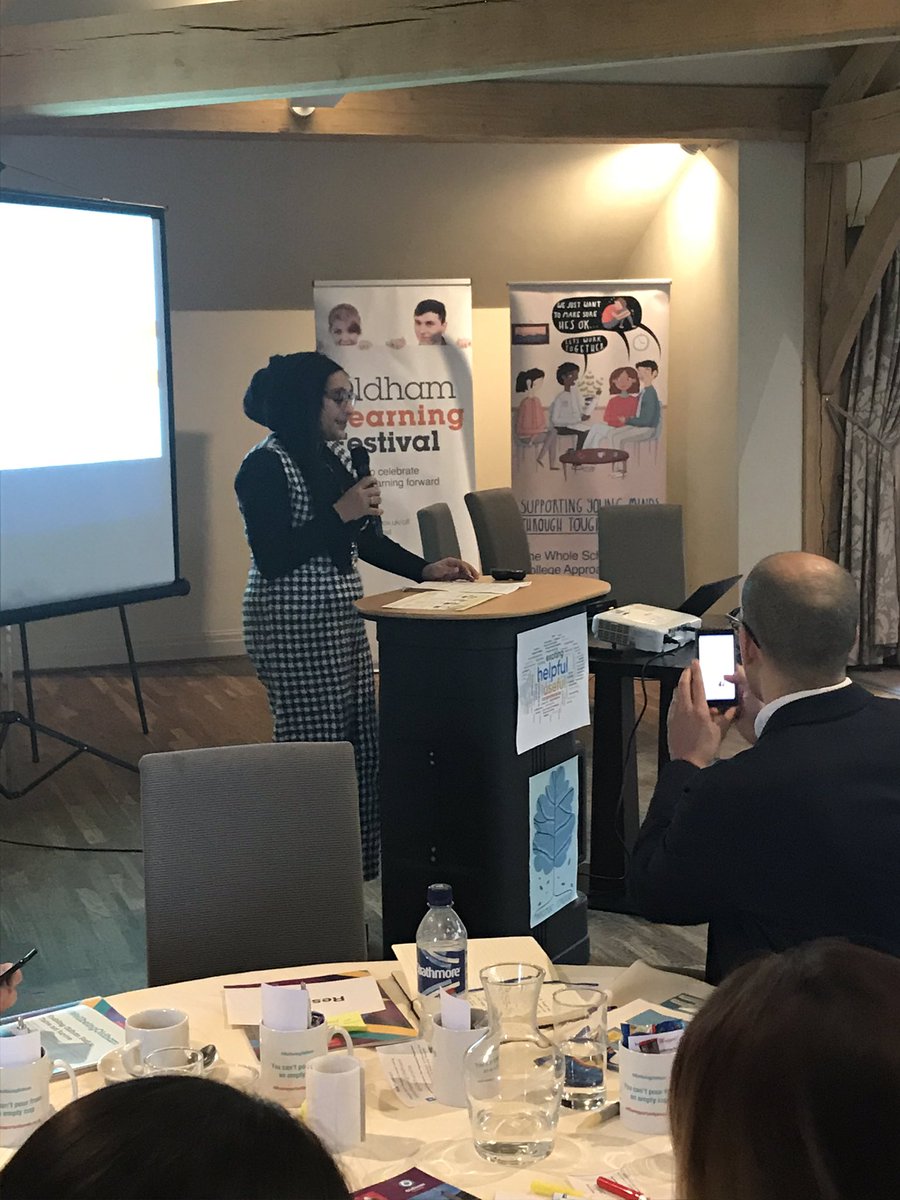 The amazing Samah Khalil <a href="/Youth_Mayor/">Oldham Youth Mayor</a> speaking at WellbeingOldham #whatastar #inspiration <a href="/OldhamCouncil/">Oldham Council</a> <a href="/NatWellbeingWSA/">Natalie Williams</a> <a href="/ChrissyOrson/">Chrissy Orson MBACP (accred)</a> @ATWellbeingWSA