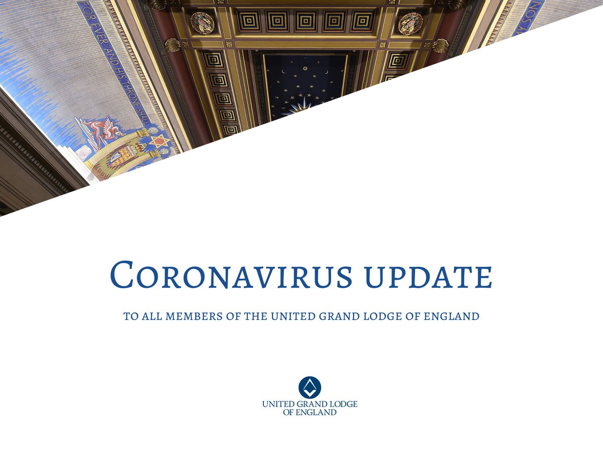 Please note that we have just sent an email to all members with updated guidance on the #Coronavirus.

This is not spam and it is important that all members read this update.

It will also be live on our website today.

#Freemasons