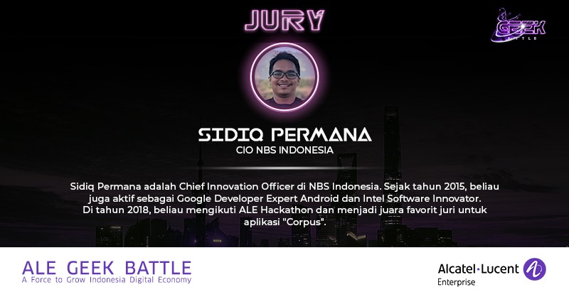 ConnectedGovID's tweet photo. Sidiq Permana adalah CIO di NBS Indonesia yang juga aktif memberikan pelatihan untuk developer dan perusahaan start-up di Indonesia. Fakta menarik, Sidiq berhasil meraih juara favorit juri di ALE Hackathon 2018 dgn membuat sebuah App bernama Corpus

#ALEGeekBattle #EkonomiDigital https://t.co/xFJ1F756Gh