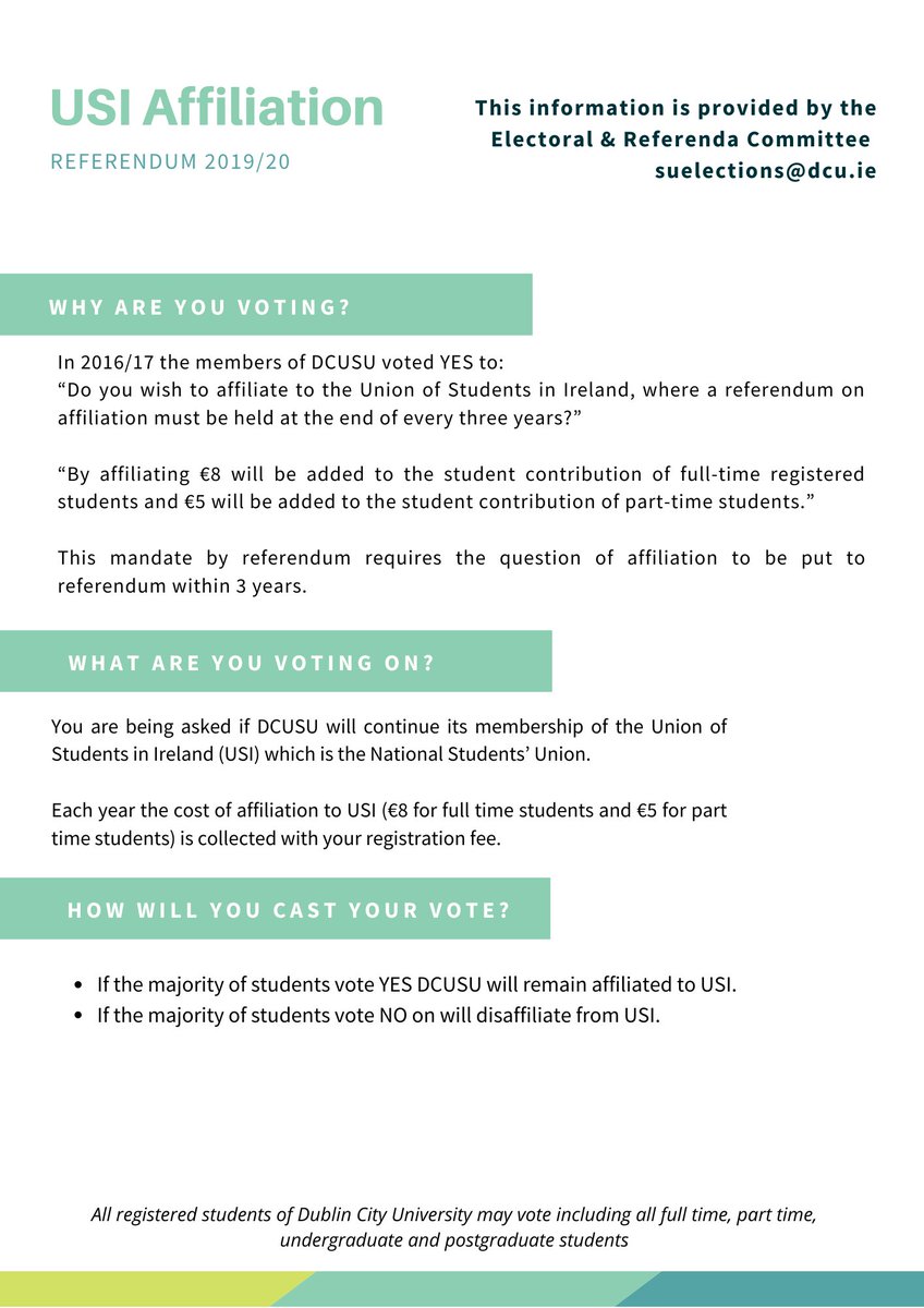 DCUSU's tweet photo. GOOD MORNING! ☀️

HAVE YOU VOTED YET? 

You have until 9PM tonight to make your vote count. Log on to https://t.co/7Z4sV84Wyu &amp; have your say! 📢

Please vote in all elections and DON’T FORGET about the referenda! 

Please VOTE YES for the new DCUSU Constitution ⭐️

#DCUSUVotes https://t.co/WswsVoOpLP