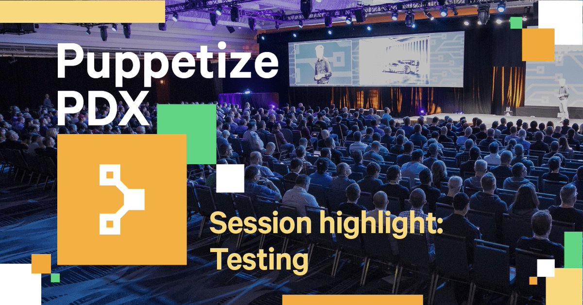 puppetize's tweet photo. More #PuppetizePDX session highlights! Gain best practices on automated testing. https://t.co/SSygR2Cm73 https://t.co/mKjtm15wzR