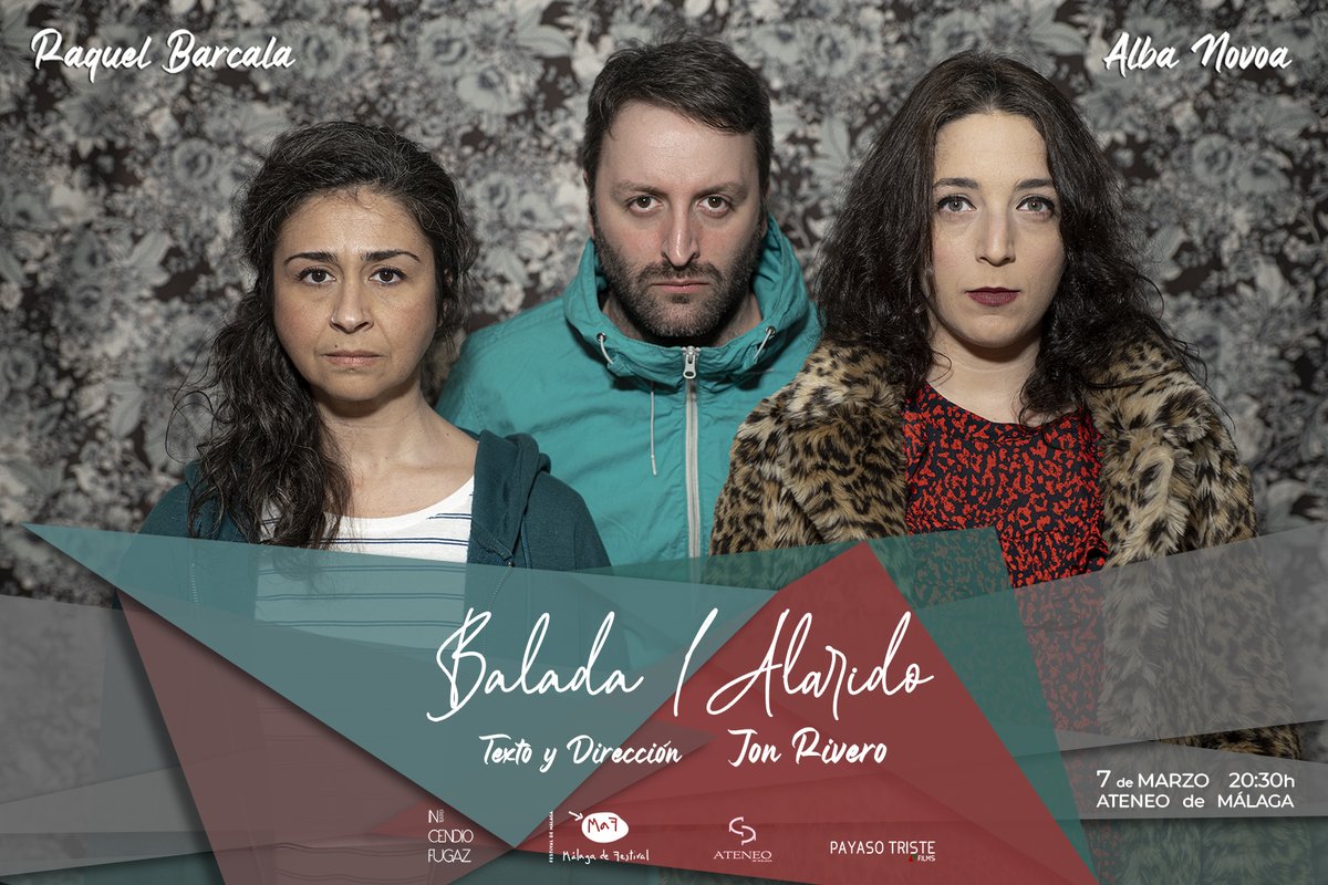 incendiofugazte's tweet photo. En 2 días... ESTRENO. Balada / Alarido
Sábado 7 de marzo. Ateneo de Málaga. 20:30h

Un viaje de dos mujeres. Una terapia de grupo. Melómanos. Amor. Opio. Euforia. https://t.co/z1HGVHP5Nw