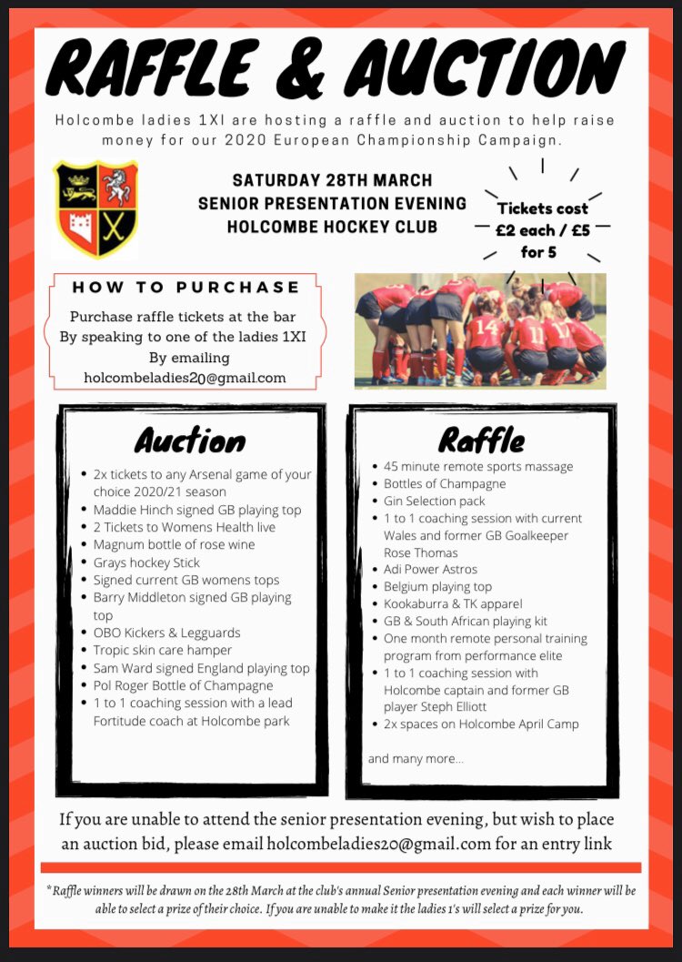Some great prizes to be won at our Euro Fundraiser auction and raffle 🐪 Tickets can be bought from any of our <a href="/holcsladies1s/">Holcombe Ladies 1s</a> 

Let’s get bidding - see link below    👇👇👇 
holcom.be/L1XIauction

#holcombehc #winwinwin #euros2020 #auction #raffle #getitwhileitshot
