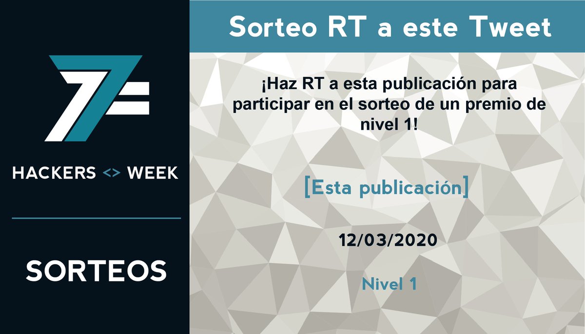 HackersWeek's tweet photo. ¡Otro sorteo más!
Haz RT a esta publicación para participar en un sorteo de un nivel 1.
¡Suerte a todos!
#HackersWeek7 #HW7Sorteos https://t.co/YwqHsUUp67