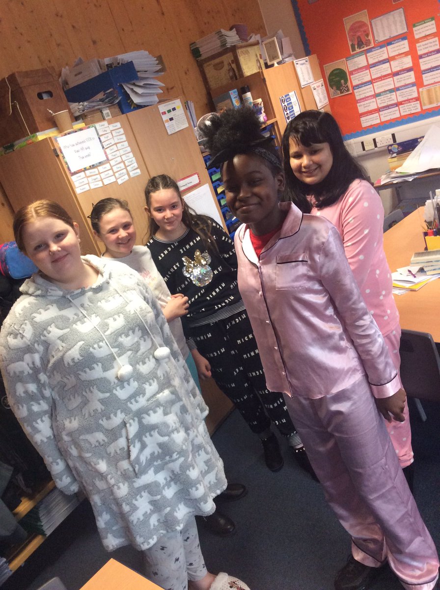 Audley_Year6's tweet photo. What could be better than cosy pyjamas and books on #WorldBookDay?! https://t.co/bL80NoAuk8