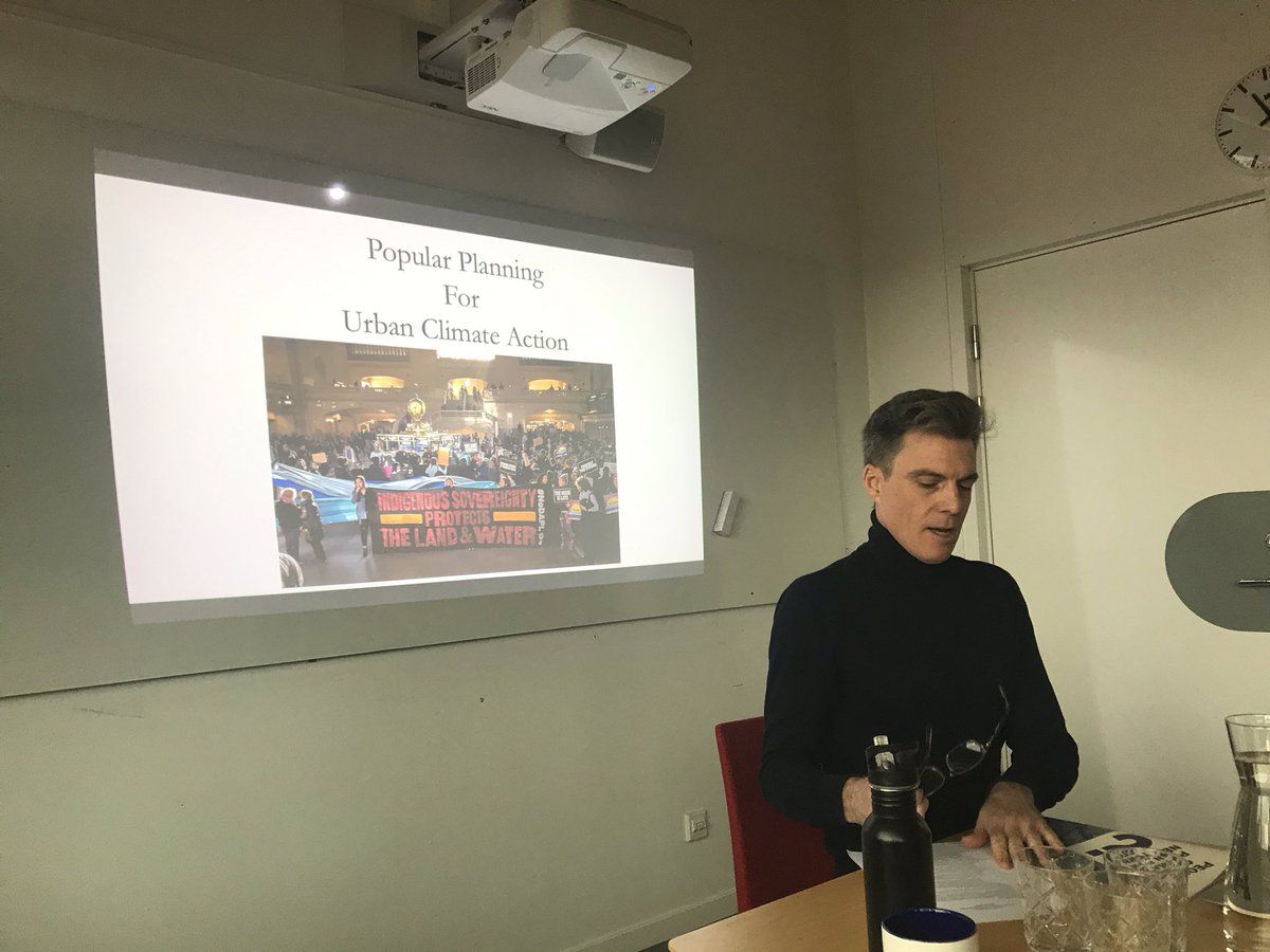 KTHEnvHumsLab's tweet photo. We’re back with the 2nd session, the first speaker is @a_j_dawson with popular planning for urban climate action in NYC #OccupyClimateChange https://t.co/NOarw3qEdl