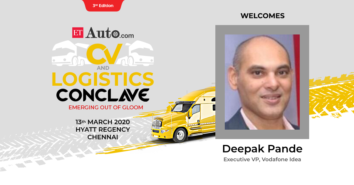 ETAuto's tweet photo. 𝐃𝐞𝐞𝐩𝐚𝐤 𝐏𝐚𝐧𝐝𝐞, Executive VP, Vodafone Idea eminent speaker for ETAuto CV &amp; Logistics Conclave 2020.

Book your seat: https://t.co/oz4MlY4qZV

#ETAutoCVLC #DeepakPande @deepakpande https://t.co/y7esXEumqc
