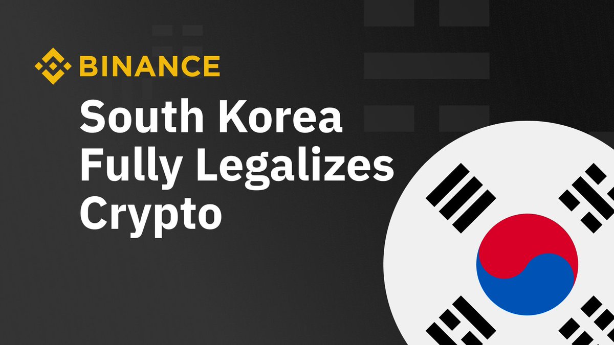 binance's tweet photo. #Breaking - #Crypto is now fully legal in South Korea 🇰🇷

#속보 - #가상자산 한국에서 제도권 진입 #성공적

오늘부터 한국에서는 암호화폐가 아닌 가상자산이 됐죠! 이제 막 제도권에 발을 디딘 대한민국의 혁신을 바이낸스가 응원합니다. 앞으로의 발전이 더욱 기대되네요. https://t.co/766lvoqZPM