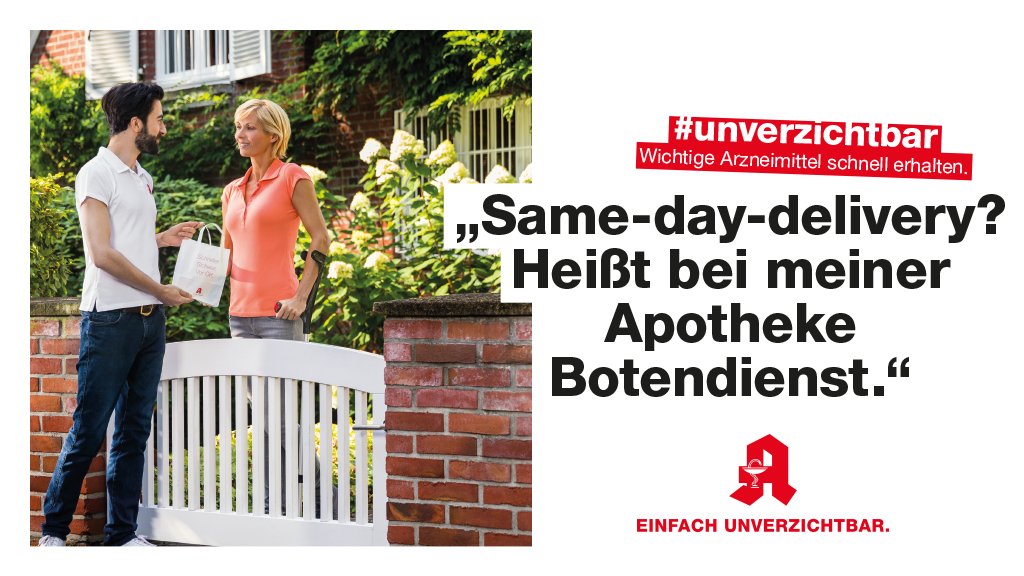 Ab sofort können #Apotheker die neuen Motive unserer
beliebten #unverzichtbar Plakatserie hier
bestellen: apothekenkampagne.de/login
Jedes Plakat kann bei der Bestellung mit einer
regionalen Absenderkennung individualisiert werden. #Apotheke