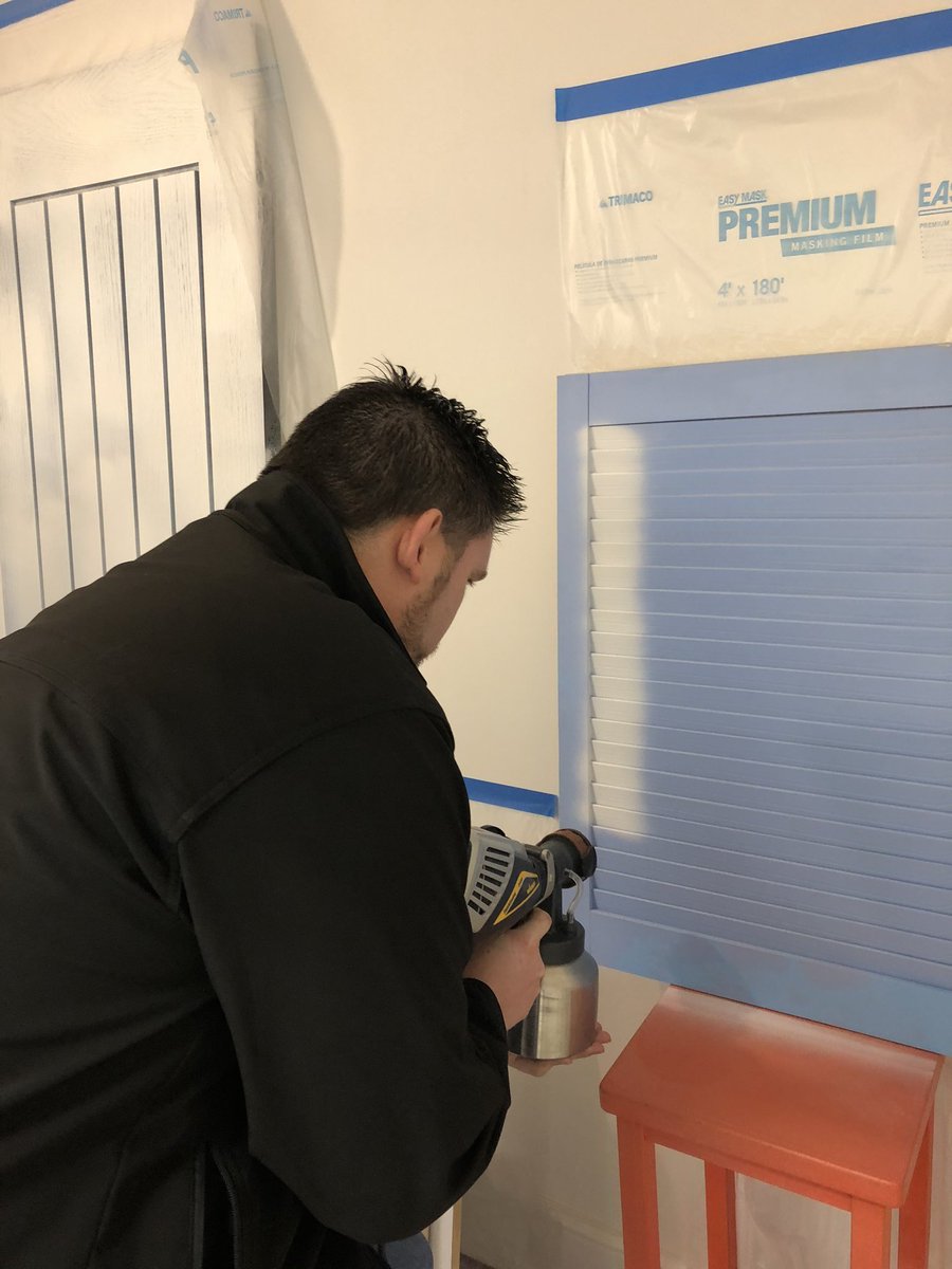tesaUK_tape's tweet photo. It’s spray time, @tesaJonSnow leading the way. Getting to understand why masking and prep is so important whilst spraying @WagnerGroupUK #sprayingmakessense https://t.co/vjDTVFwbiz