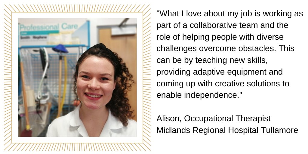 Alison is an #OccupationalTherapist in #MRHTullamore
She shares what she loves about her career for National HSCP Day #WeHSCPs