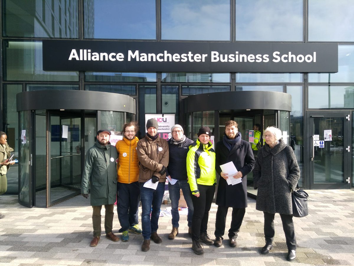 HealthPolicyGuy's tweet photo. Day 10 at AMBS and more new faces on our brill, strong picket line @UM_UCU @ucu @nicholson_brian @evamherman1 @NatDTetteh @LeoMc76 @ParkerMahon #USSStrikesBack https://t.co/K0K5PQeQA7