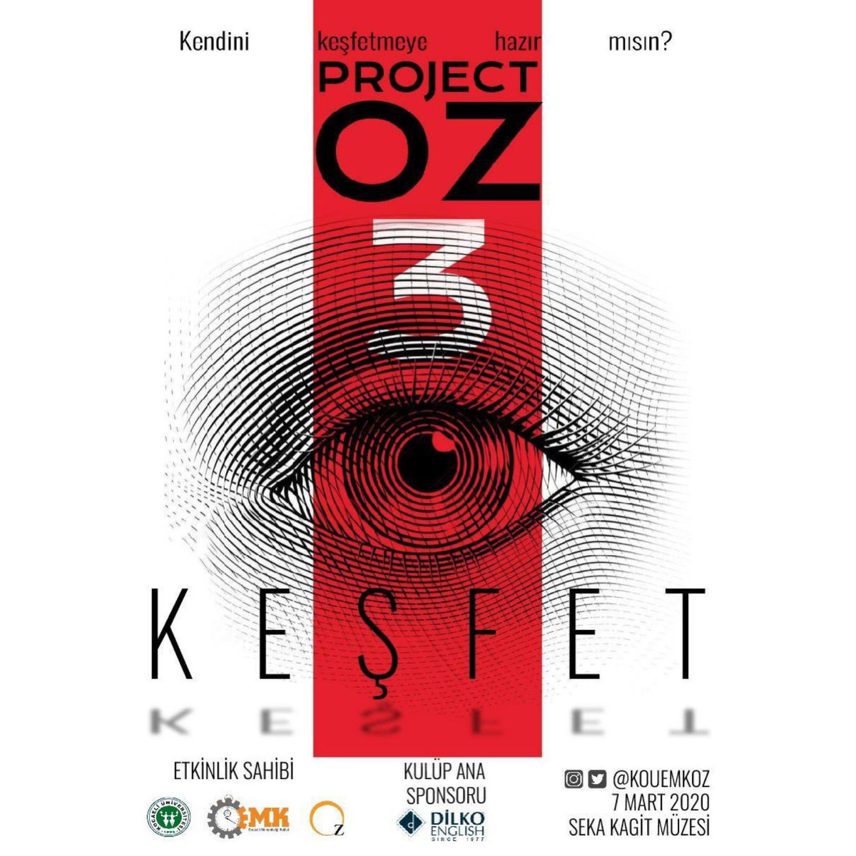 KOUEMKKALE's tweet image. Project OZ'3 ile kendini keşfetmeye hazır mısın?
Kocaeli Üniversitesi Endüstri Mühendisliği Kulübü tarafından düzenlenen Project OZ 3'ün 1. aşaması 7 Mart'ta Seka Kağıt Müzesi'nde gerçekleşecek. #kouemk #kouemkoz