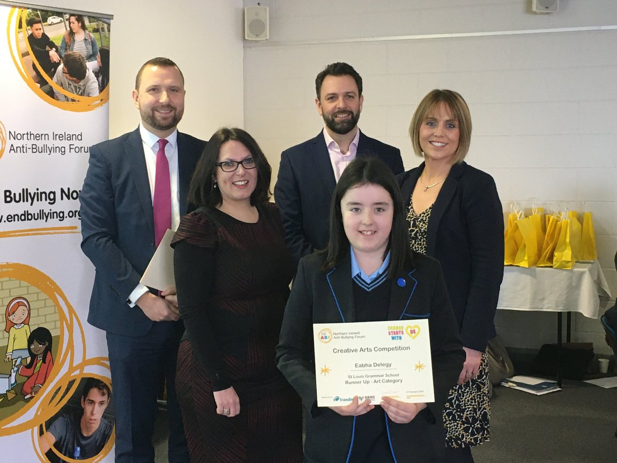 Congratulations to our very own Eabha Delargy in Year 8, who was awarded runner up for her Anti-Bullying week poster design, amongst thousands of entries from across NI. What a lovely celebration at Oxford Island. Thank you @NIABF #ChangeStartsWithUs