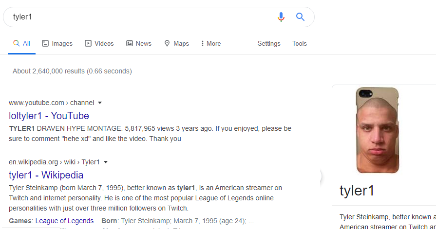 picture of tyler1 in google search