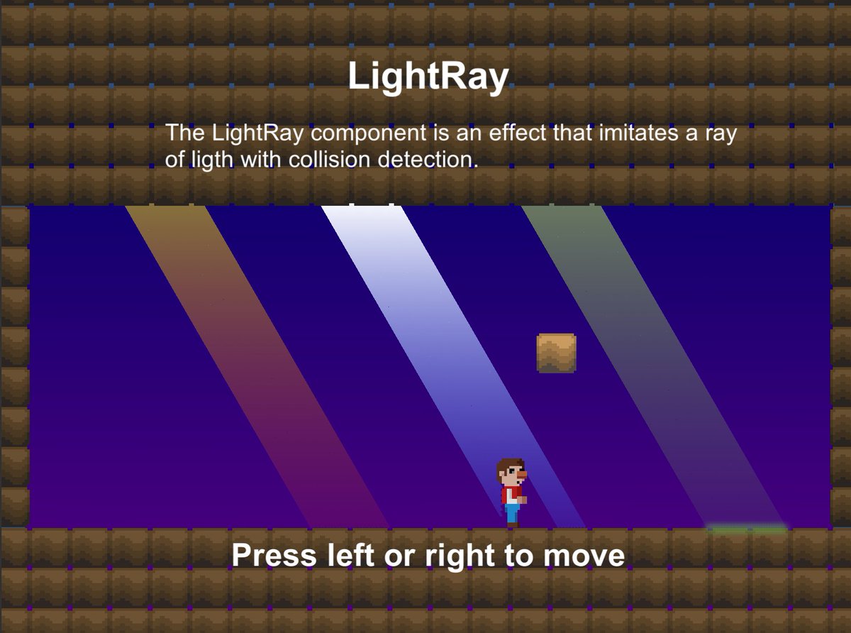 pixelcrowngames's tweet photo. Demo of the light ray component, simulating a ray of light with collision detection #unity #gamedev #component #unitystore #unitydev #component #lightray #pixelcrown https://t.co/2y5PkrF1Rp